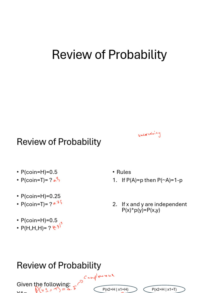 Review of Probability AI | PDF | Statistical Analysis | Teaching ...