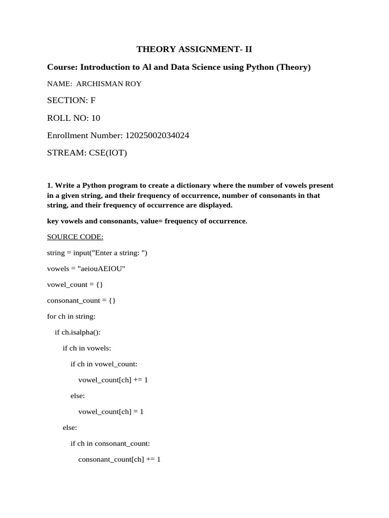 Theory Assignment 2 | PDF | Integer (Computer Science) | String ...