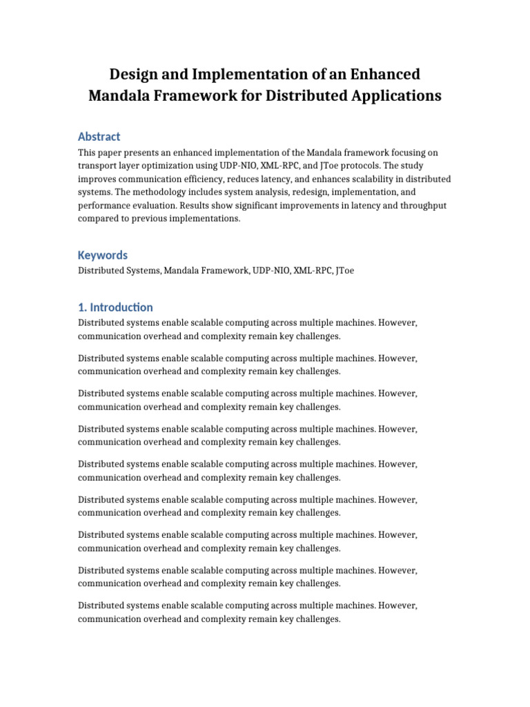 Enhanced Mandala Framework Paper Final | PDF | Distributed Computing ...