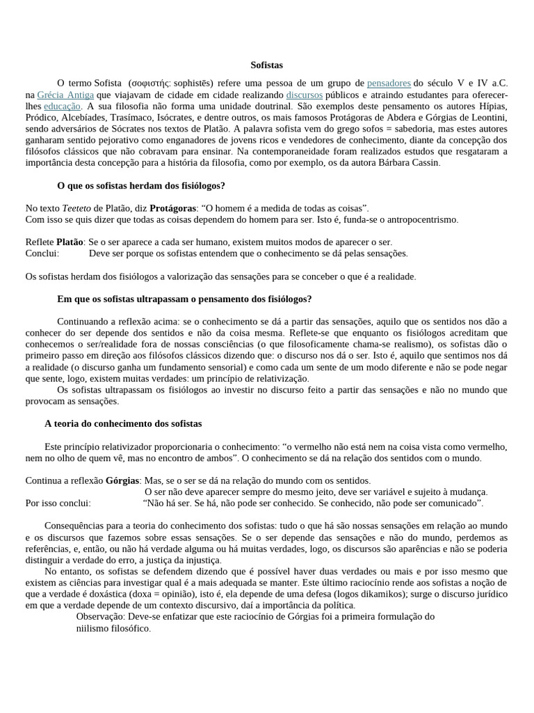 4ªaula-Os sofistas | PDF