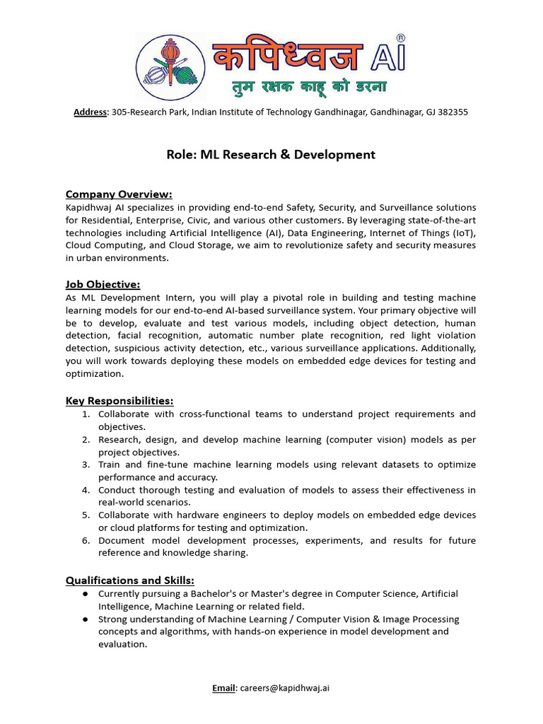 ML Development InternJD.docx (5) | PDF | Machine Learning | Artificial ...