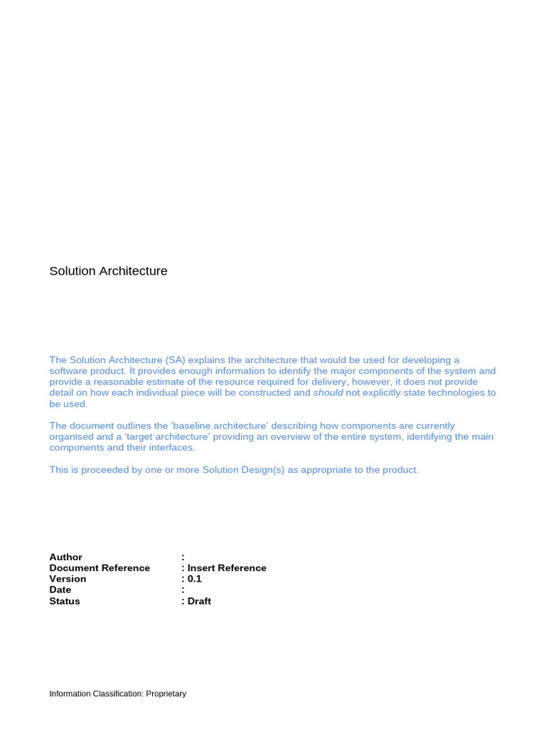 Solution Architecture Template | PDF | Data Model | Conceptual Model