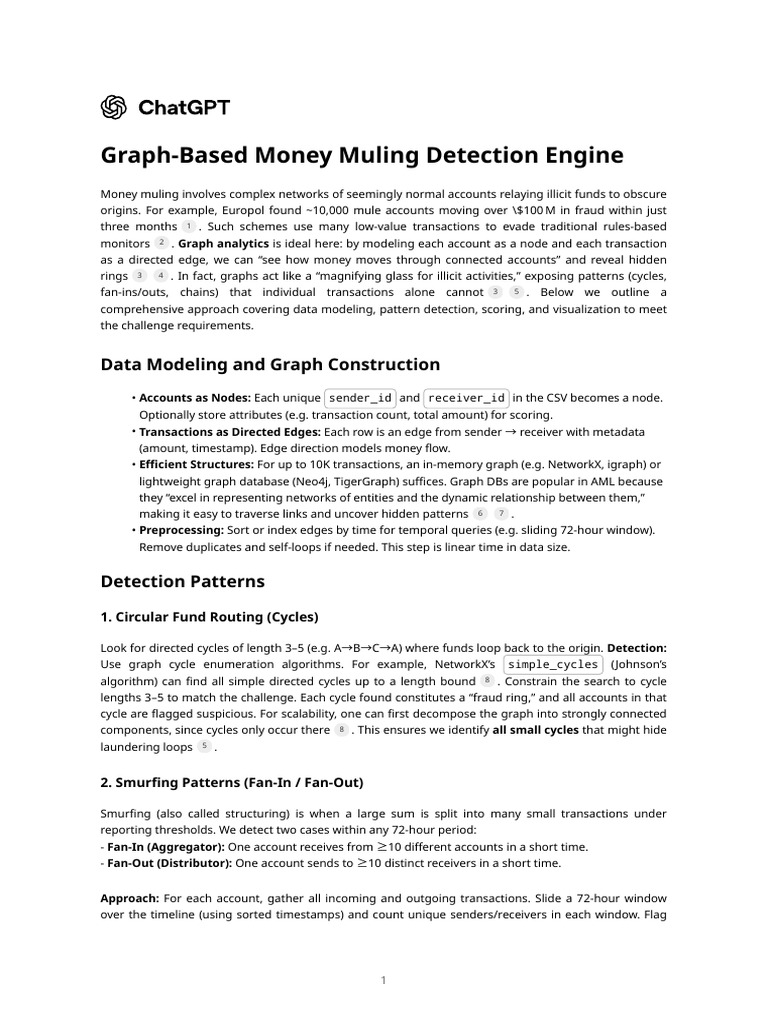 Graph-Based Money Muling Detection Engine | PDF | Computing ...