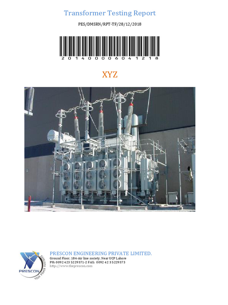 Transformer Test Report (1) | PDF | Transformer | Electrical Impedance