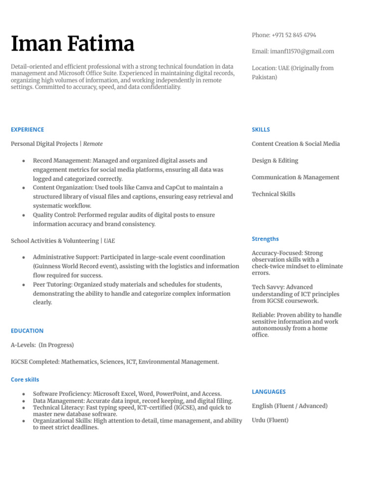 Iman Resume | PDF | Information | Data Management