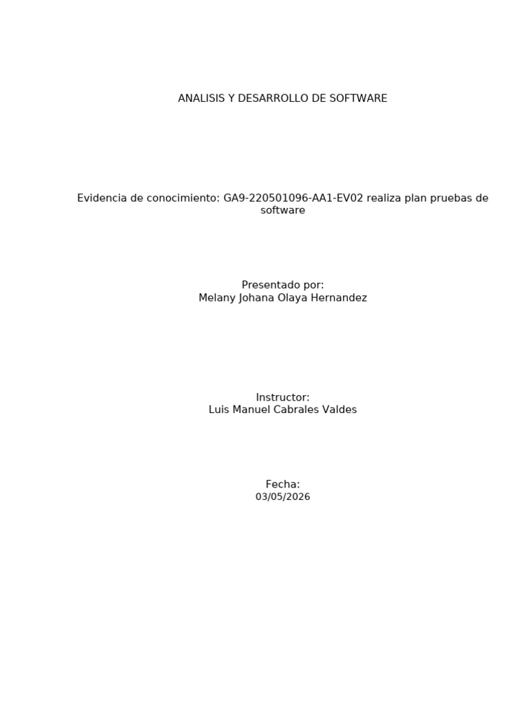 Realiza Plan Pruebas de Software | PDF | Software | Ingeniería de software