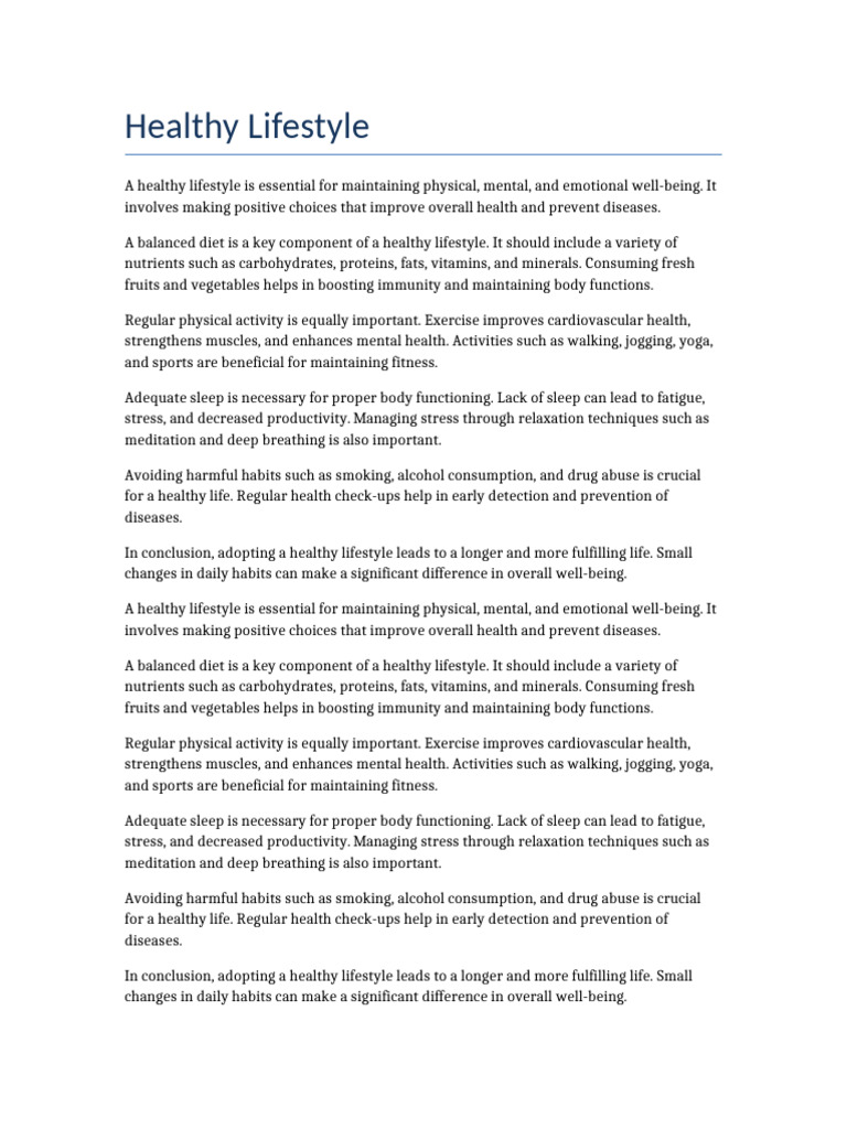Long Document 5 | PDF | Relaxation (Psychology) | Diet (Nutrition)