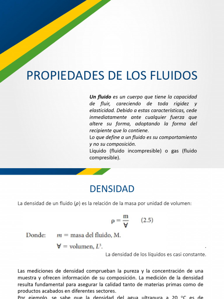 Propiedades de Los Fluidos - PPT | PDF | Viscosidad | Líquidos
