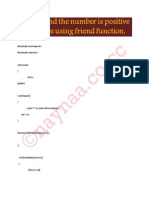 WAP to Find the Number is Positive or Negative Using Friend Function