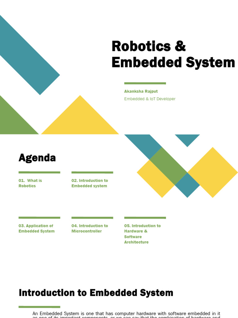 1. Robotics Intro (1) | PDF | Microcontroller | Embedded System