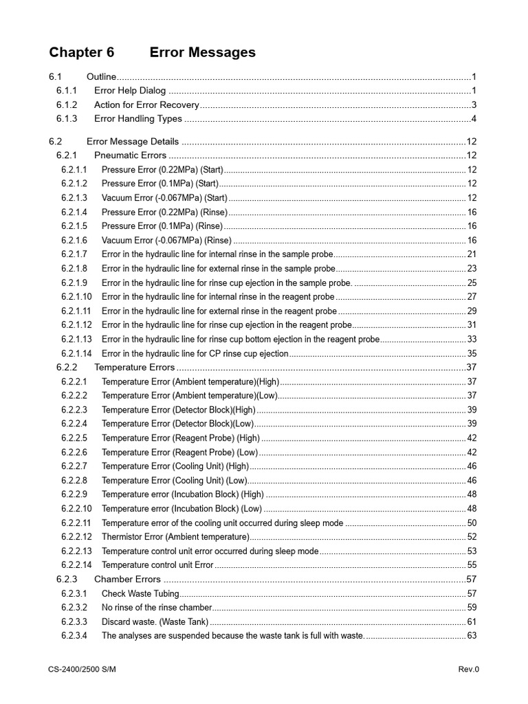 CS-2400 2500 E 06 Error Messages | PDF | Button (Computing ...