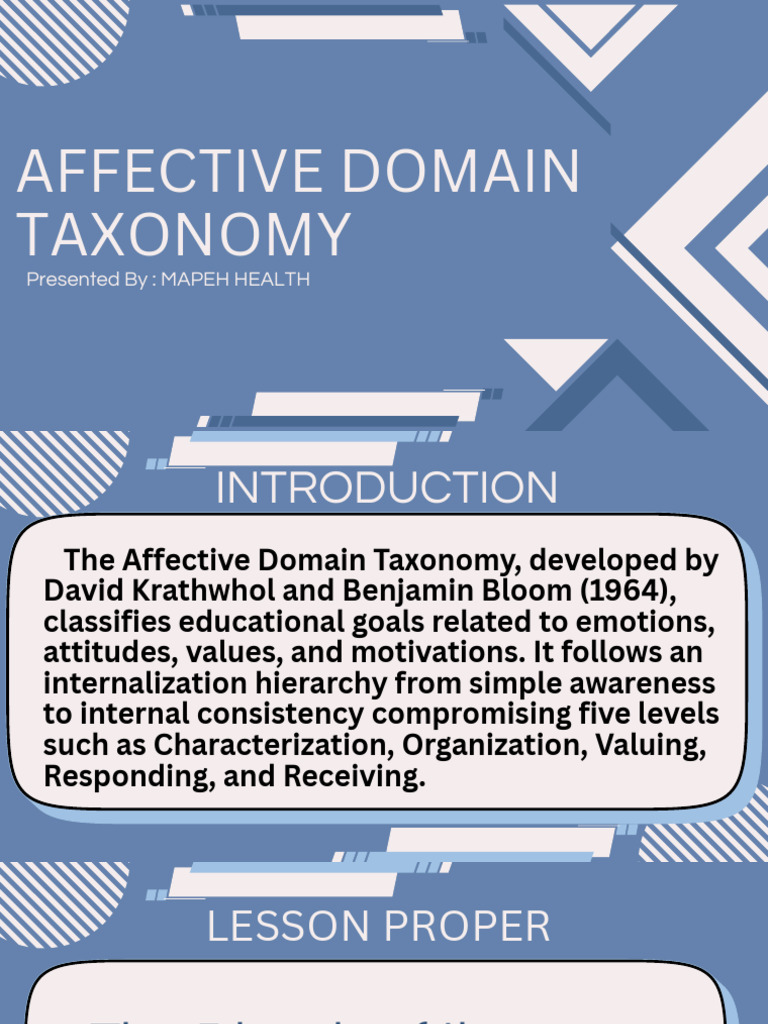 Affective Domain Taxonomy | PDF