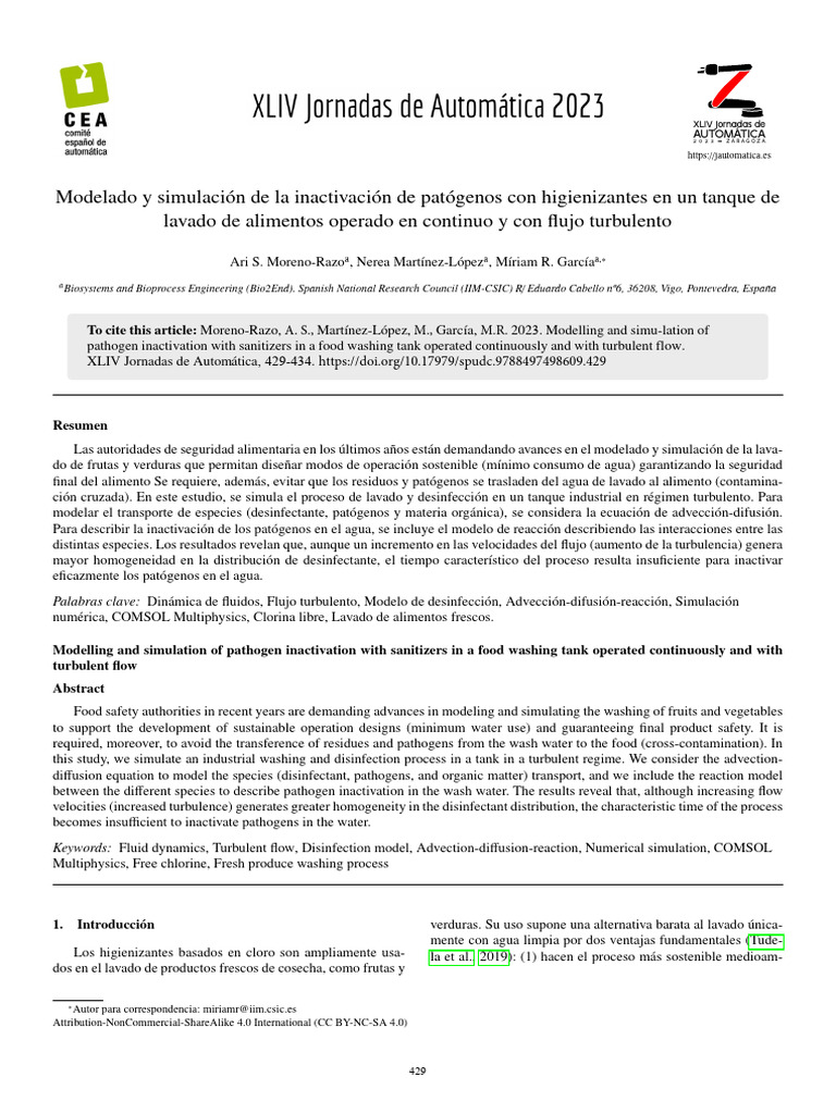 Modelling and simulation of pathogen inactivation with sanitizers in a ...