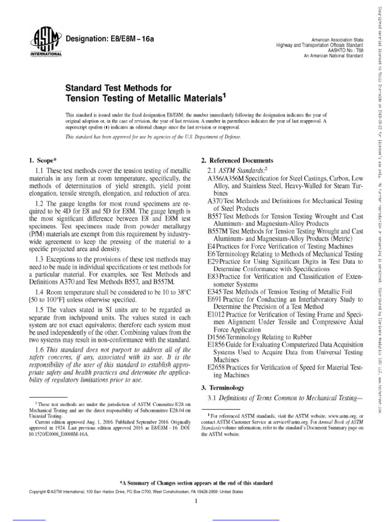 ASTM E8- | PDF | Computer File Formats