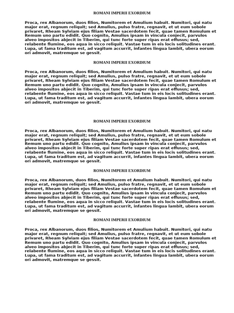 ROMANI IMPERII EXORDIUM (Origines de Rome) | PDF