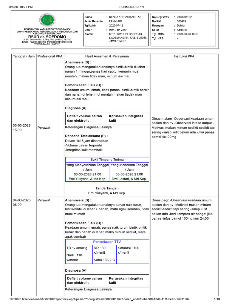 FORMULIR CPPT | PDF