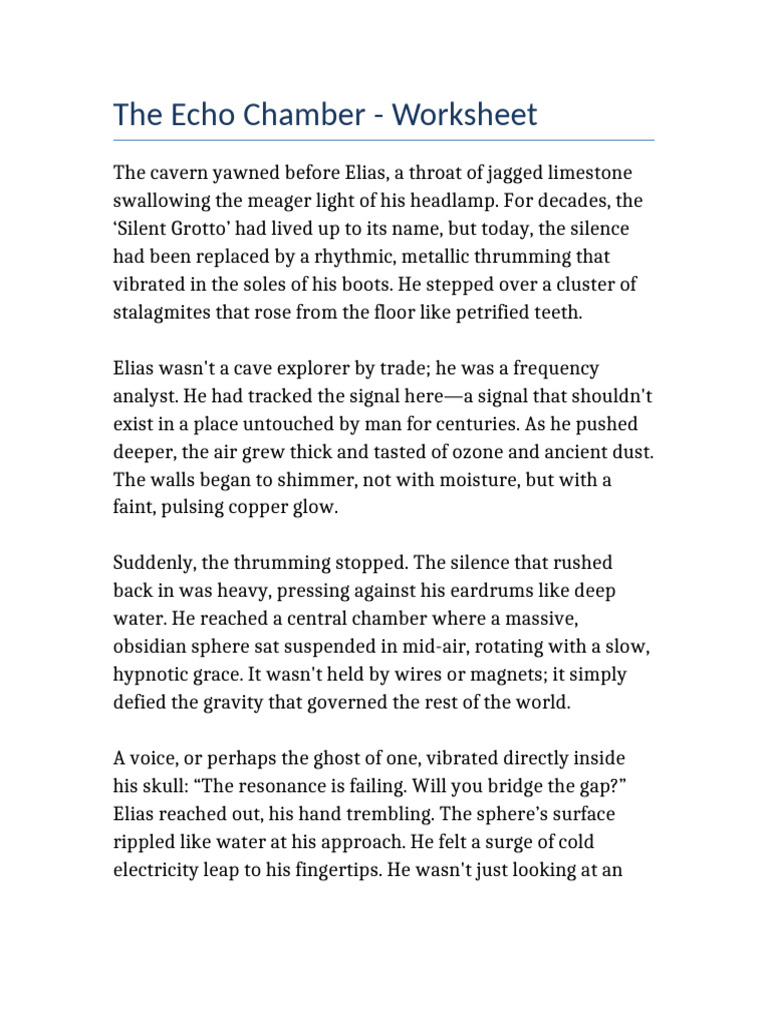 The Echo Chamber Worksheet | PDF