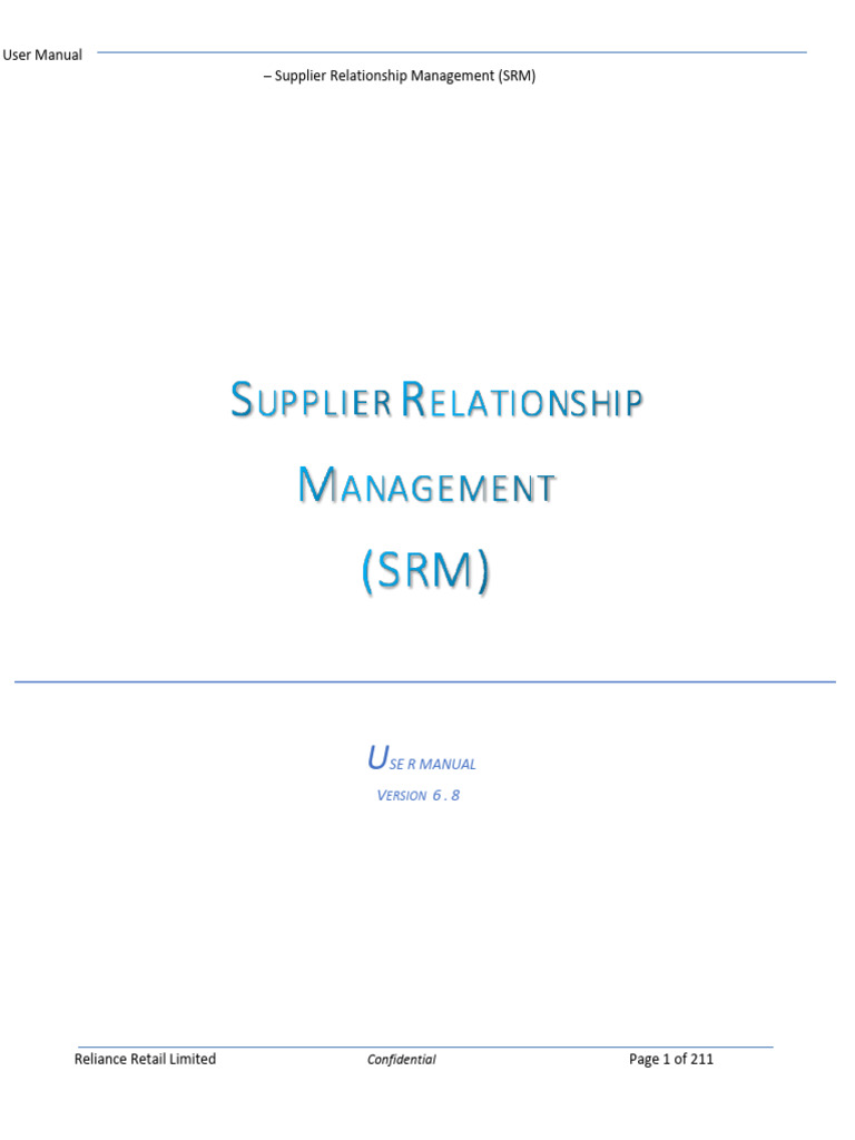 SRM User Manual | PDF | Microsoft Excel | Receipt