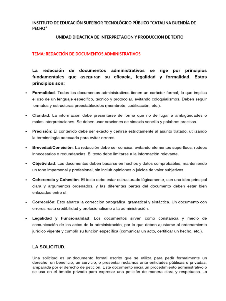 La Solicitud. | PDF