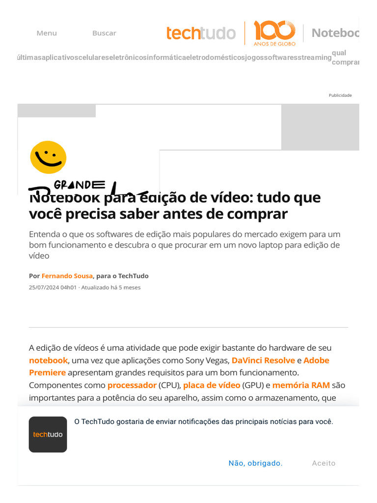 Notebook para Edição de Vídeo - Tudo Que Você Precisa Saber Antes | PDF