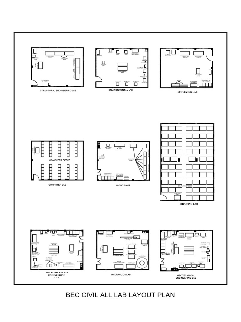 Bec Civil All Lab Layout Plan[1]-Model | PDF | Concrete | Mechanical ...