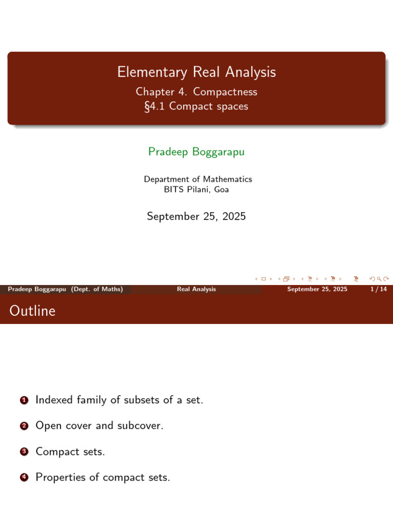 Lecture 13 Compact Spaces _0 | PDF