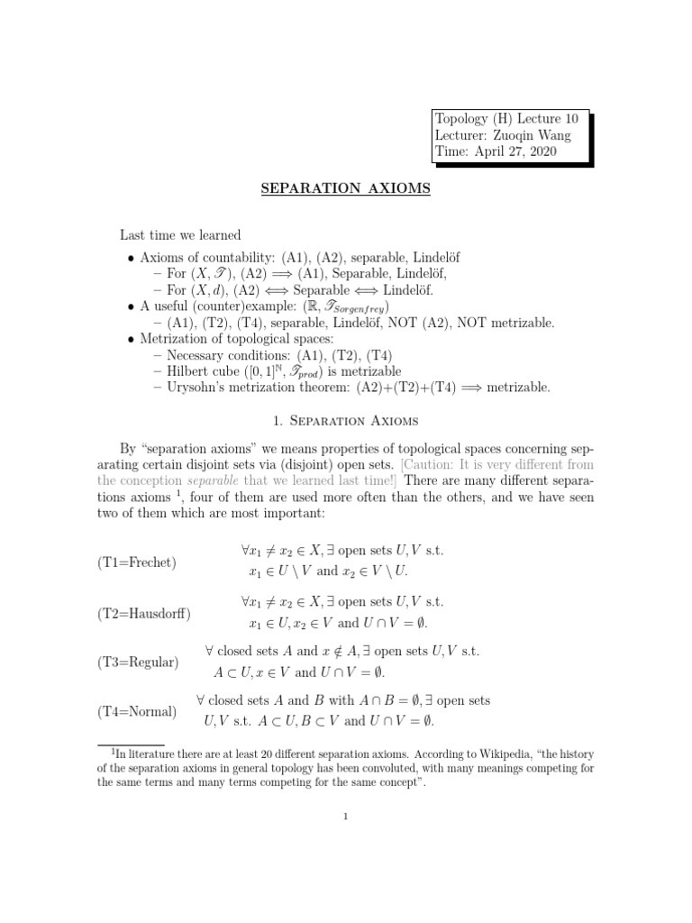 Lec 10 | PDF | Continuous Function | Space