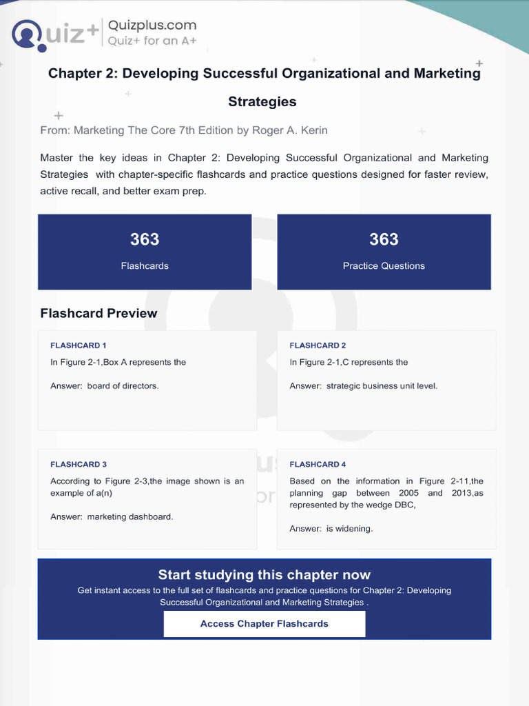Flashcards for Chapter 2 Developing Successful Organizational and ...