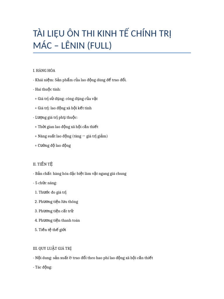 Tai Lieu Day Du Ktct Mac Lenin | PDF
