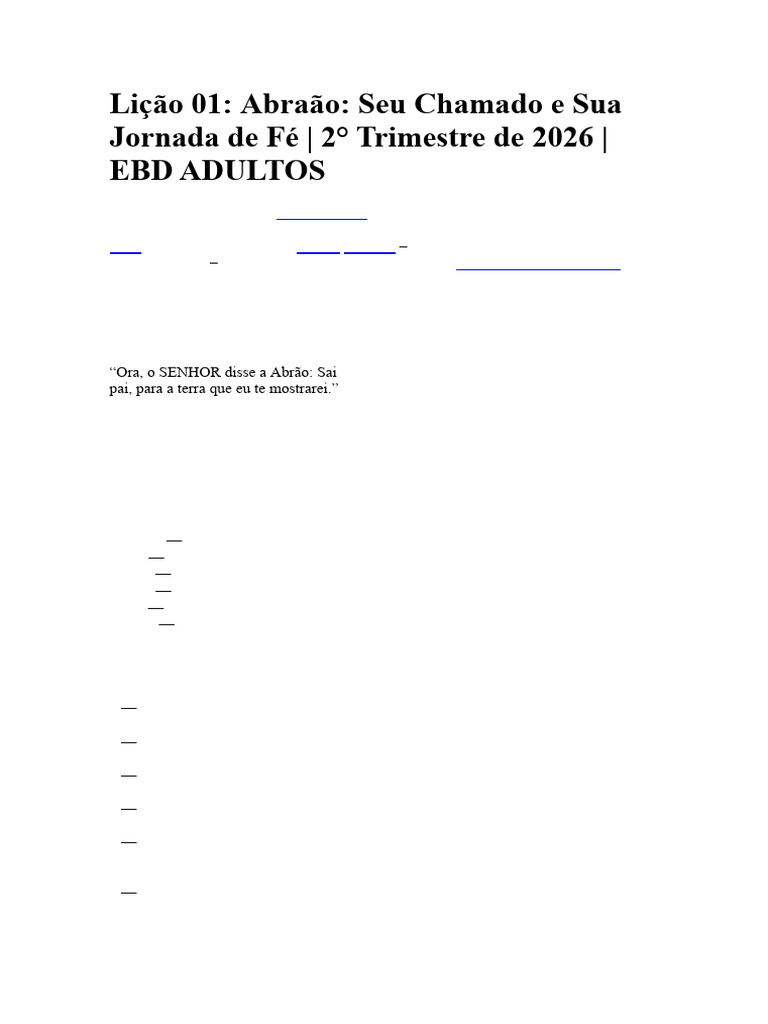 Texto Completo - Lição 1 Cpad | PDF | Abraão | Fé