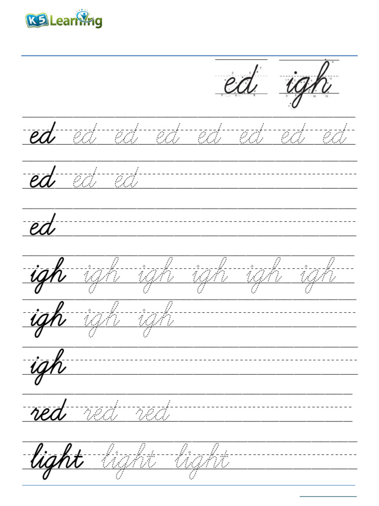 Handwriting Letter Joins Ed Igh Printable (1) | PDF