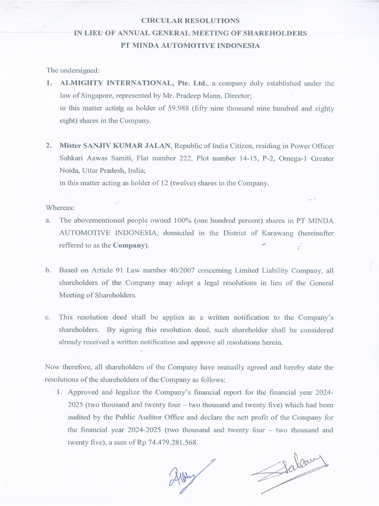 Circular Resolutions 2025-Original | PDF