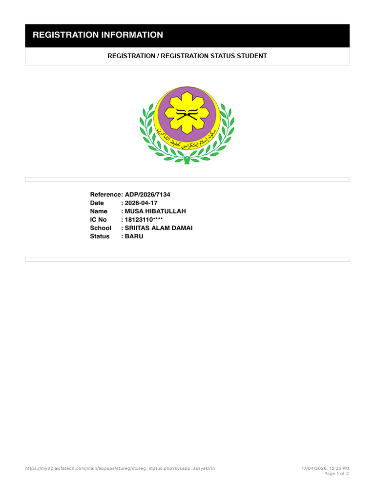 Registration | PDF