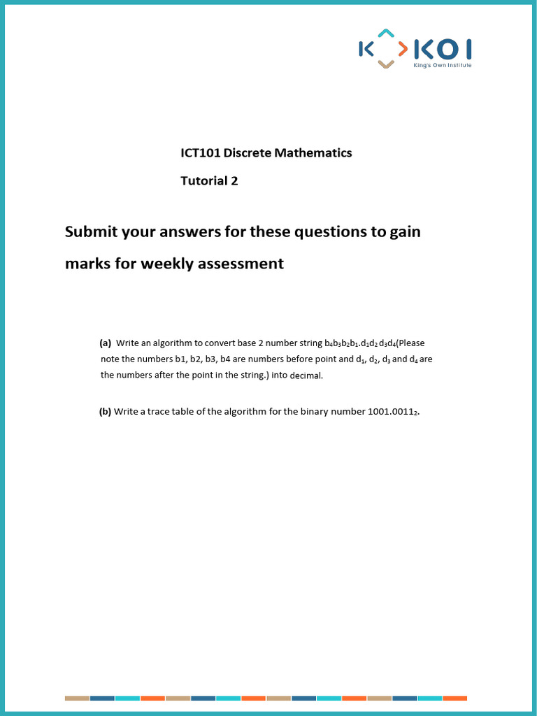 ICT 101 Tutorial Sheet 2 Weekly Assessment (3) (1) (1) (1) (2) (1) (1 ...