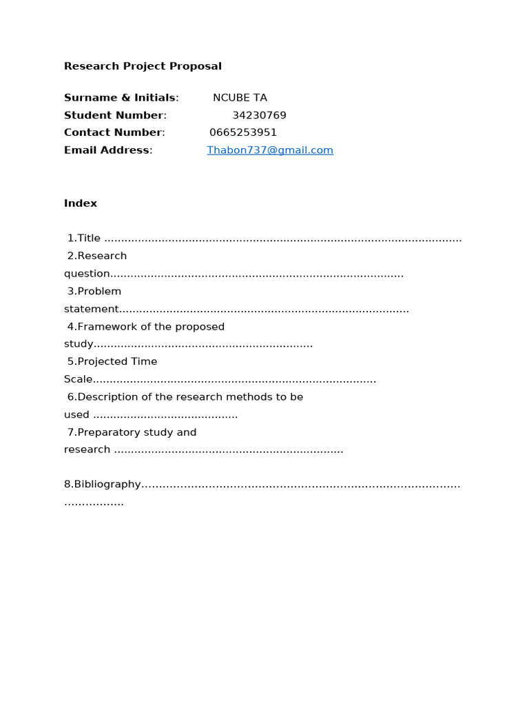 34230769 - ASSIGNMENT 1 - Research Project Proposal | PDF