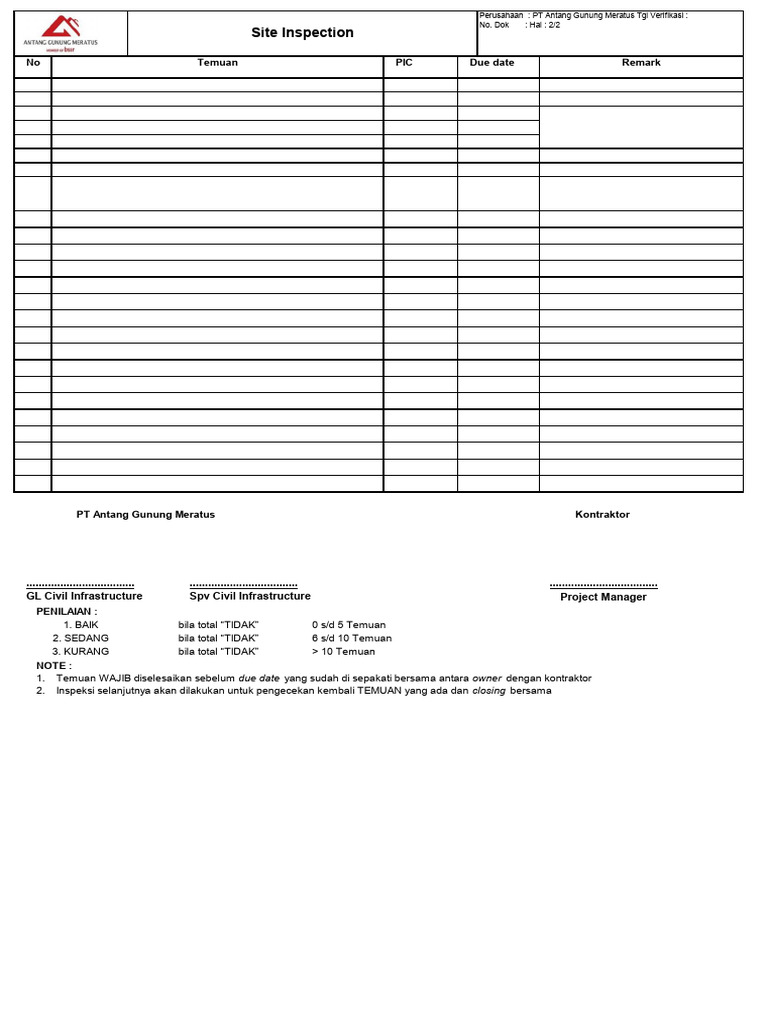 Commisioning Form Site Inspection | PDF