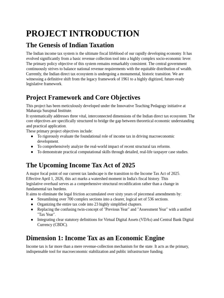 Income_Tax_Project_Final_Draft | PDF | Taxes | Macroeconomics