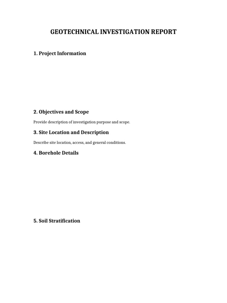 Geotechnical Report Template (1) | PDF