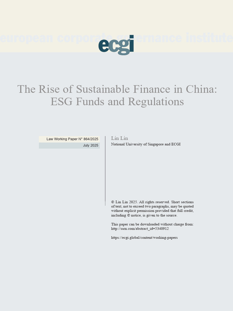 The Rise of Sustainable Finance in China | PDF | Public–Private ...
