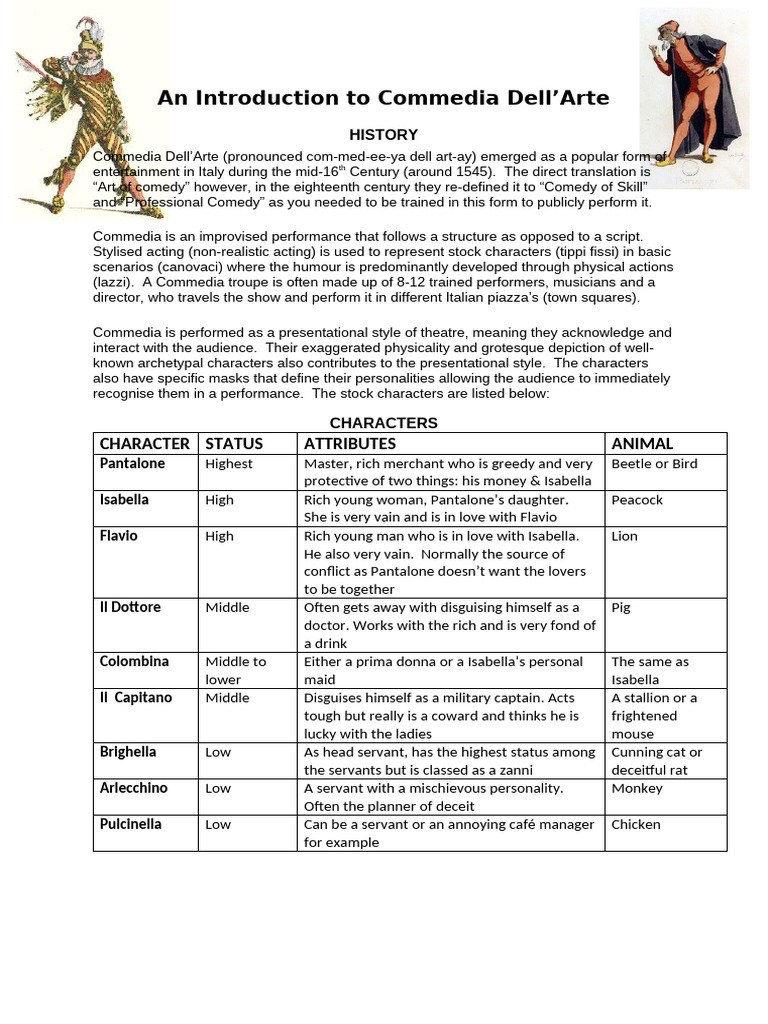 An Introduction to Commedia | PDF | Commedia Dell'arte | Theatre