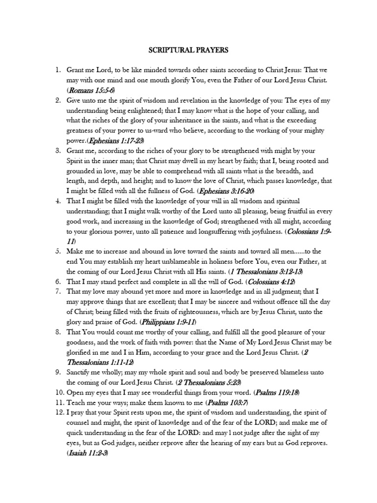 Scriptural Prayers 2026 | PDF | God In Christianity | Glory (Religion)