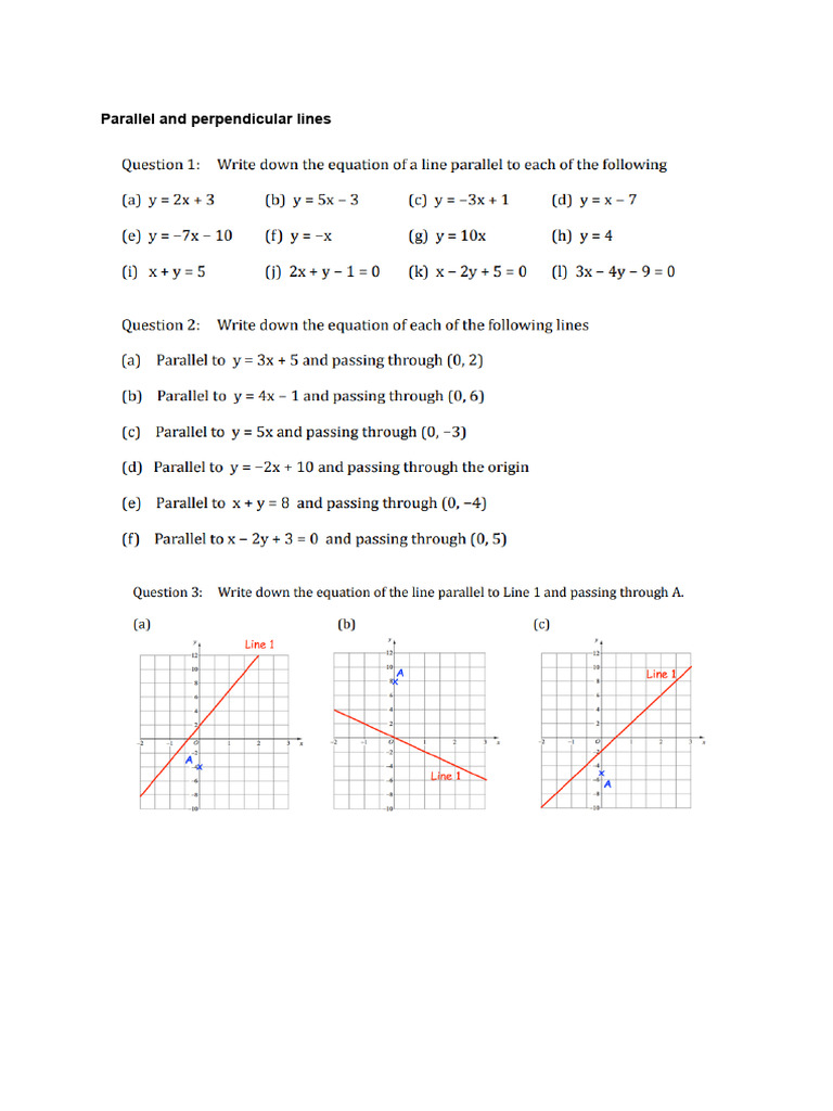 Parallel and Perpendicular Lines | PDF