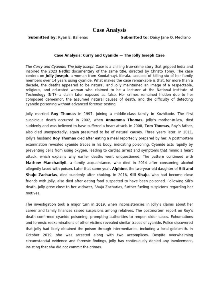 Case Analysis | PDF | Crimes | Crime & Violence