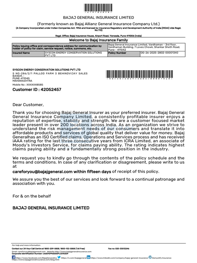 WC POLICY OG-26-2025-2802-00001340 19.12.2025 | PDF | Insurance ...