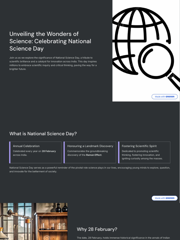 Unveiling the Wonders of Science Celebrating National Science Day | PDF ...