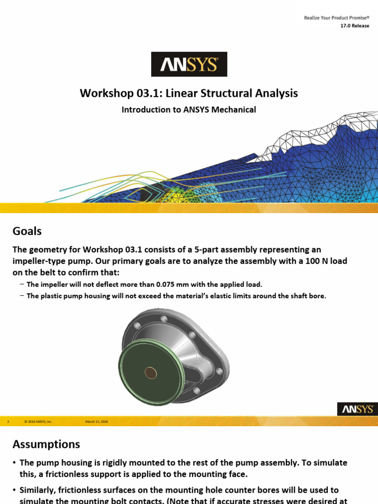 Mechanical Intro 17.0 WS03.1 Linear Structural Analysis | PDF ...