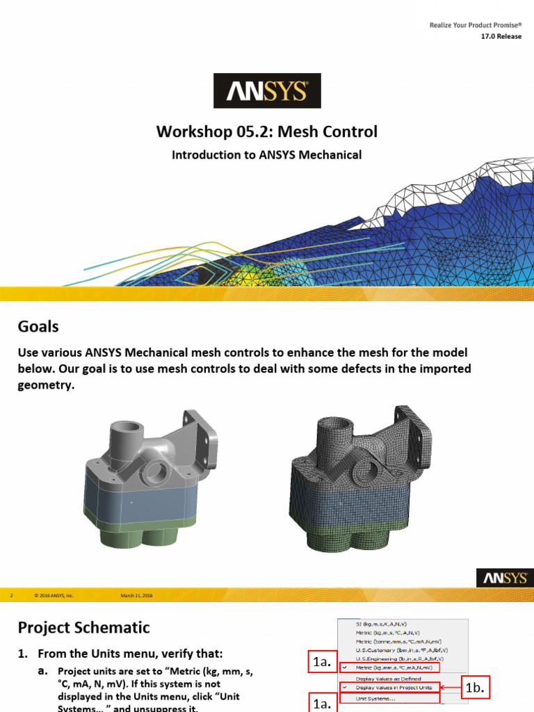 Mechanical Intro 17.0 WS05.2 Mesh Control | PDF
