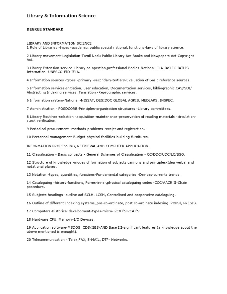 Library Syllabus | PDF