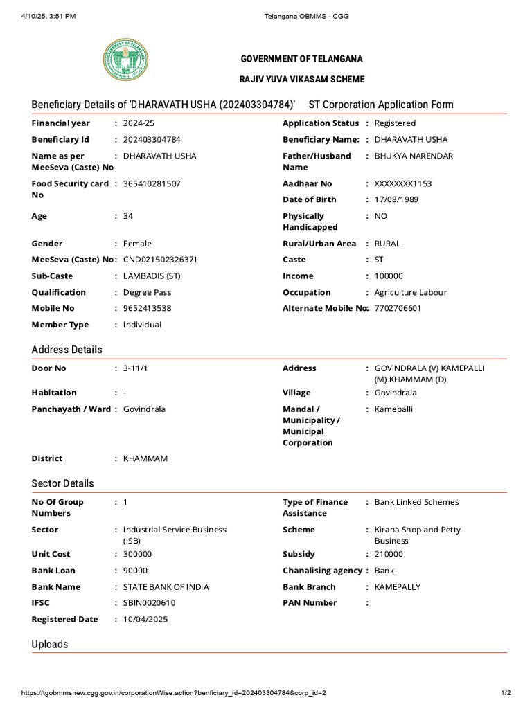 Telangana Obmms - Cgg | PDF | Economies