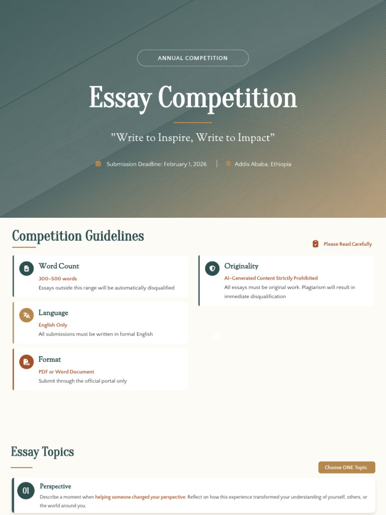 Essay Competition | PDF | Essays | Argument